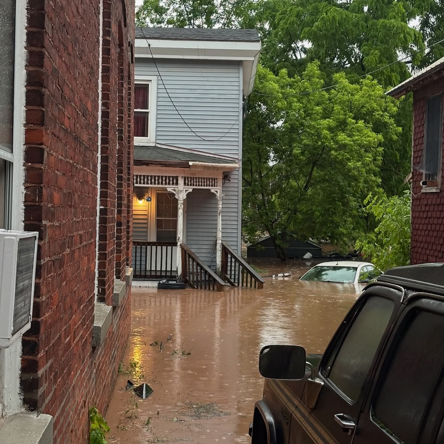 House damaged by fallen tree — disaster relief